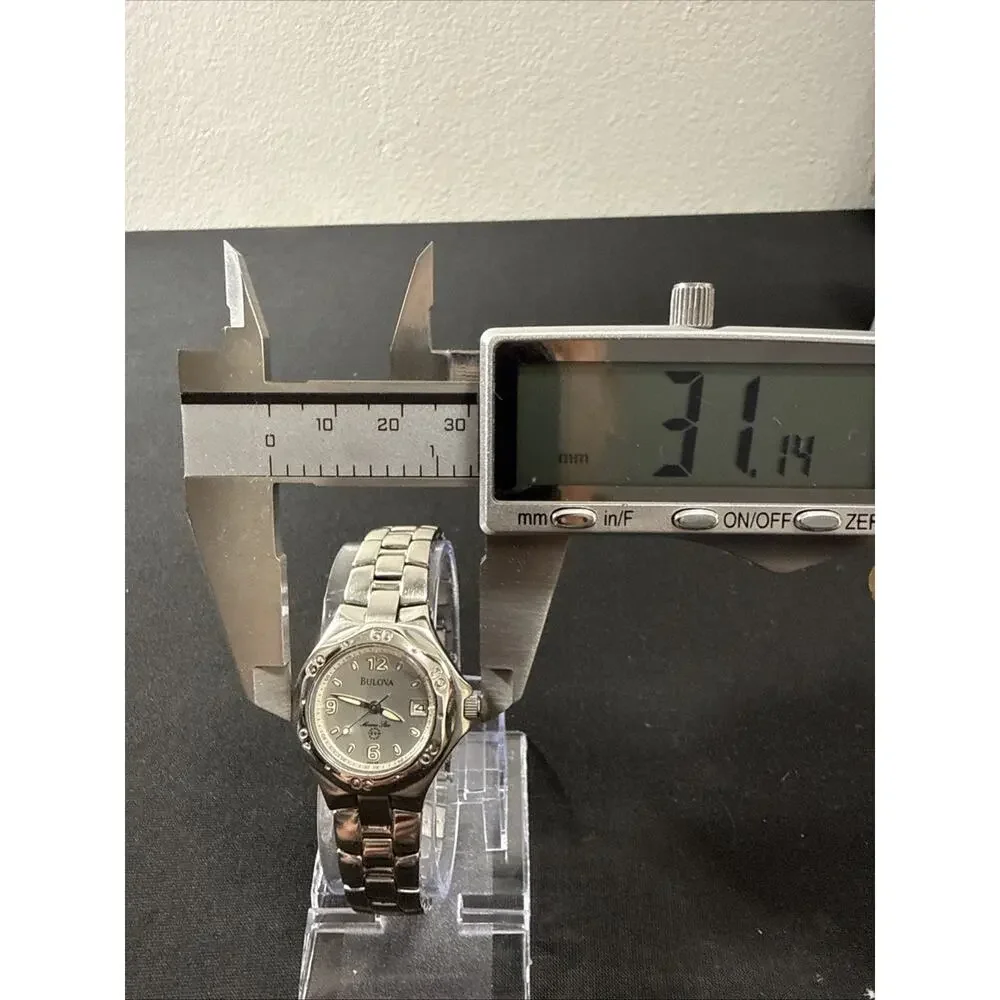 2001 Women’s Bulova Marine Star 96M25 Wristwatch New Battery Good Shape! (B11)